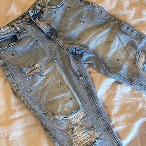 Target Material Girl flower light washed distressed jeans